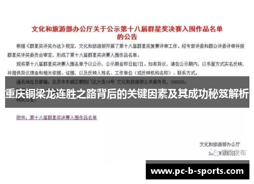 重庆铜梁龙连胜之路背后的关键因素及其成功秘笈解析